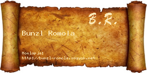 Bunzl Romola névjegykártya